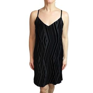 Necessary Objects Velvet Patterned Slip Dress, adjustable straps size Medium